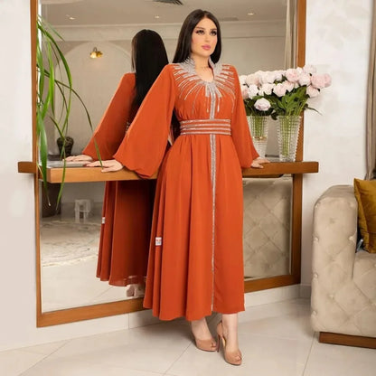 Customized Luxury Abaya Diamonds Muslim Elegant Women Dresses Caftan Moroccan Dubai Kaftan Gown Evening Party Eid Mubarak Jalabi