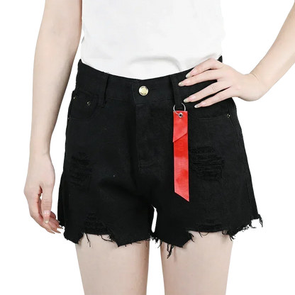 3pcs Women's High Waist Denim Shorts 2025 Summer Black Blue White Hot Pants Ripped Jeans Shorts Woman Short Trousers Streetwear