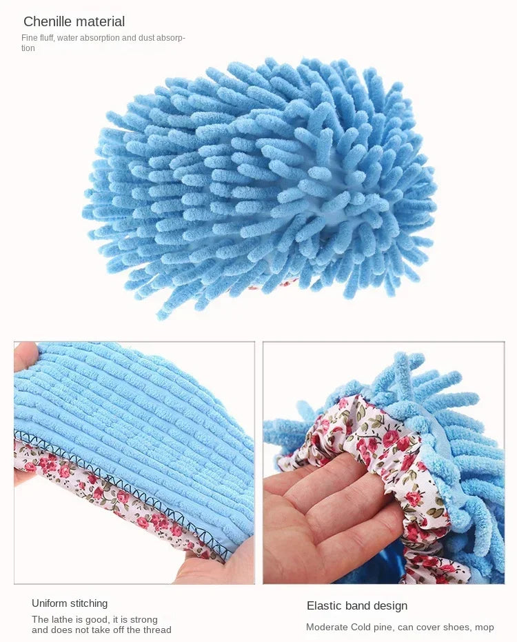 1PC Multifunction Floor Dust Cleaning Slippers Shoes  Cloth Lazy Mopping Shoes Home Floor Washable Cleaning Microfiber Cloth