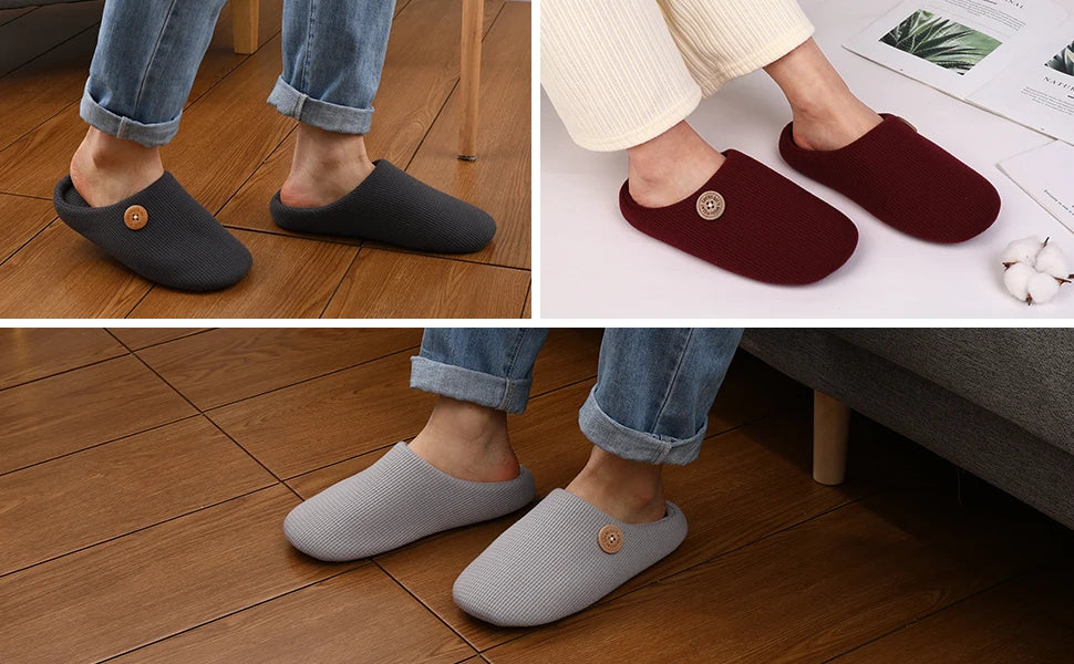 Kidmi Men Slippers Winter Indoor Men Slippers Classic Men Flat Slippers Soft Antiskid House Slippers Casual Bedroom Slippers