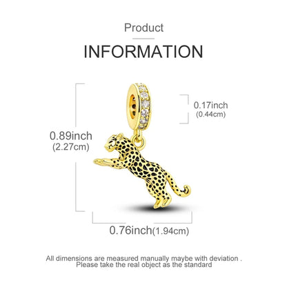 Golden Sunflower Leopard Poodle Charms Beads Fit Bracelet Nacklace Jewelry DIY Gifts For Women