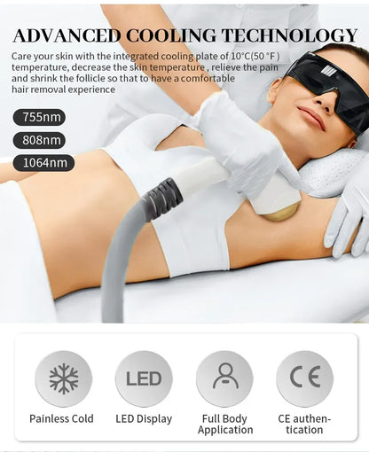 2026 Professional Alexandrite Laser Hair Removal 755 808 940 1064nm Diode Laser Epilation Portable Laser Hair Removal Machine