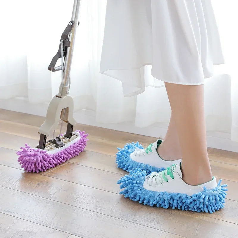 1PC Multifunction Floor Dust Cleaning Slippers Shoes  Cloth Lazy Mopping Shoes Home Floor Washable Cleaning Microfiber Cloth