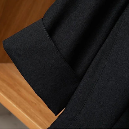 Black Solid Casual Turn-Down Collar Single Button Short Sleeve Women's Jacket Korean Fashion Suit Blazer Short Jackets Coat 2026