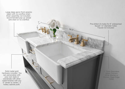 Hayley 60" Bath Vanity Set