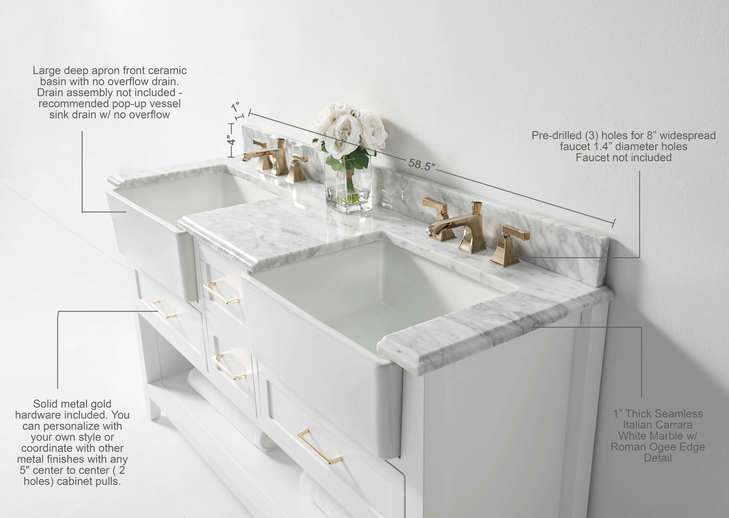 Hayley 60" Bath Vanity Set