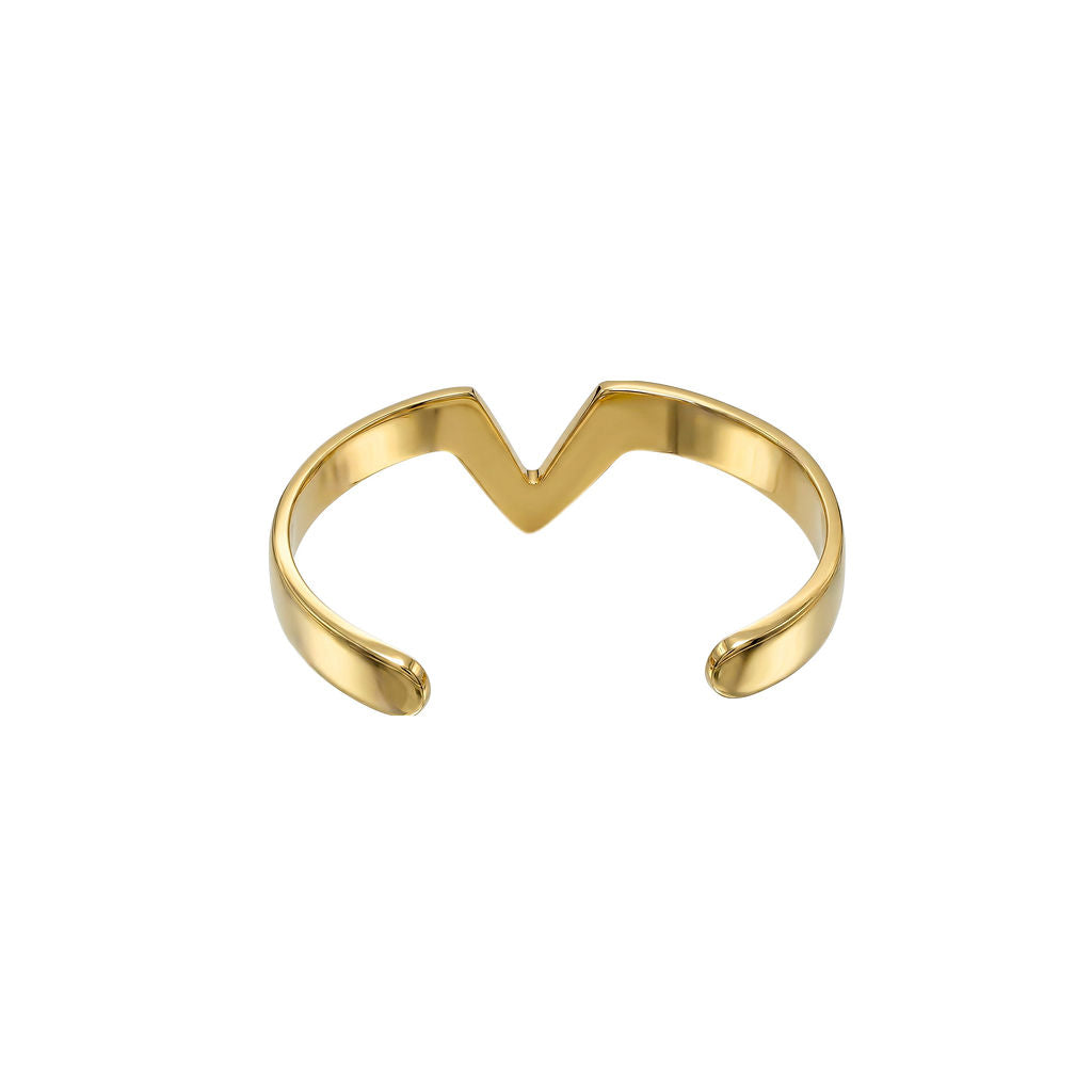 V-Shaped Brass Cuff Bracelet | Nyeupe