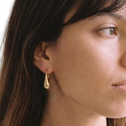 Solid Brass Teardrop Drop Earrings | Sana