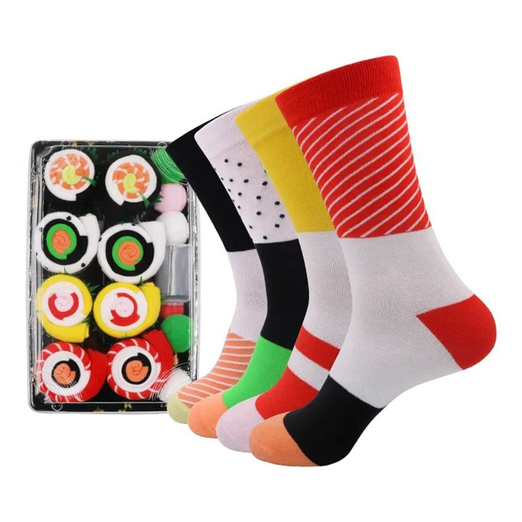 Sushi Socks, 4 Pair Novelty Box Set, Premium Soft Blend Apparel, Funny Everyday Accessory Gift For Men
