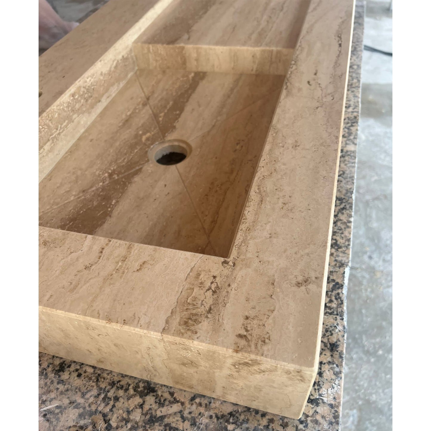 Handcrafted Travertine Stone Sink - Natural Warm Earthy Artisan