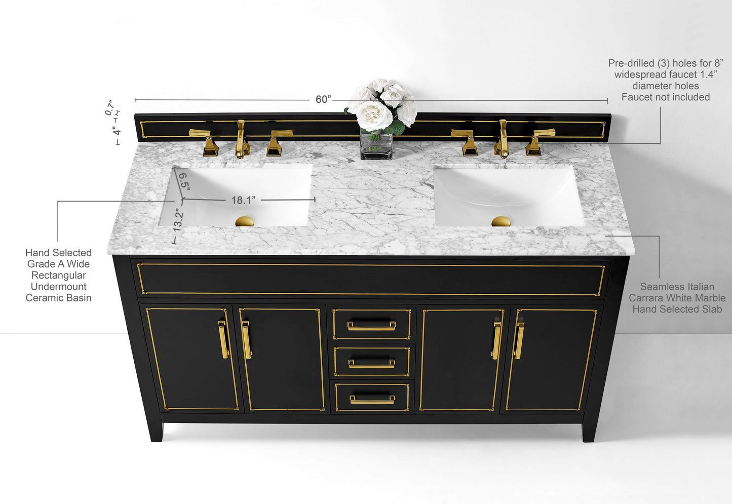 Aspen 60" Bath Vanity Set