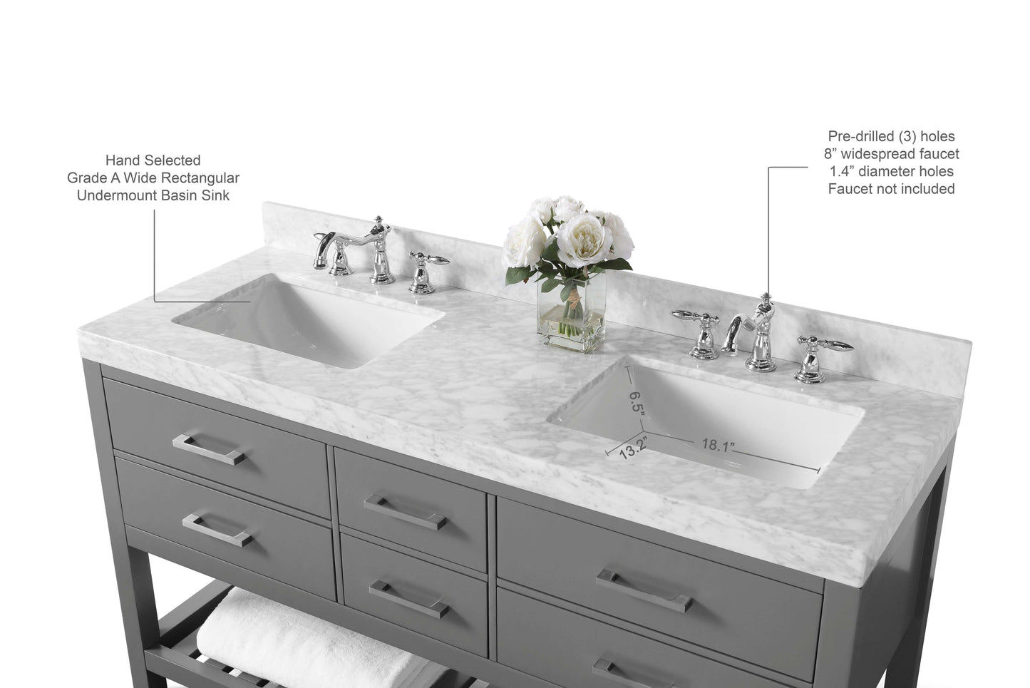 Elizabeth 60" Bath Vanity Set