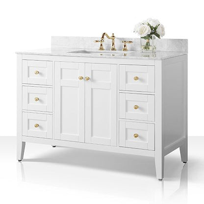 Maili Bathroom Vanity with Sink and Carrara White Marble Top Cabinet Set