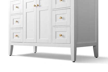 Maili Bathroom Vanity with Sink and Carrara White Marble Top Cabinet Set