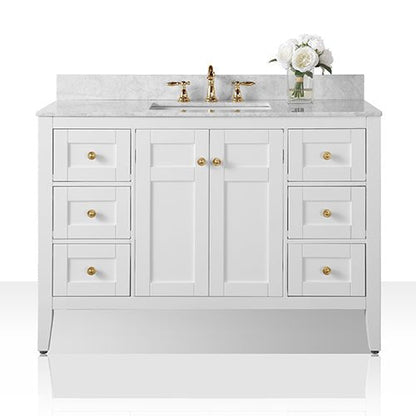 Maili Bathroom Vanity with Sink and Carrara White Marble Top Cabinet Set