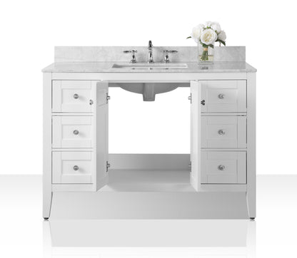 Maili Bathroom Vanity with Sink and Carrara White Marble Top Cabinet Set