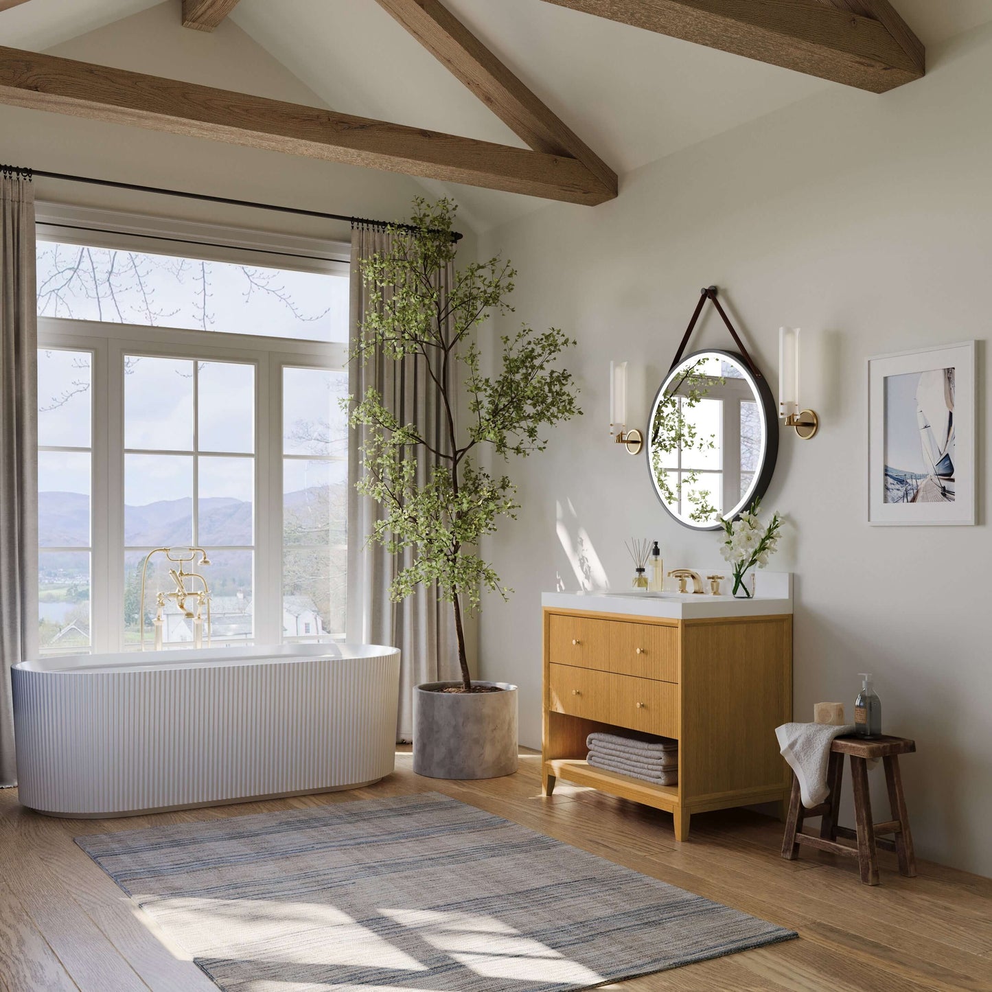 Momo Bathroom Vanity Collection in Sienna Finish