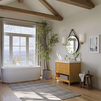 Momo Bathroom Vanity Collection in Sienna Finish