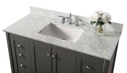 Shelton Bathroom Vanity with Sink and Carrara White Marble Top Cabinet Set