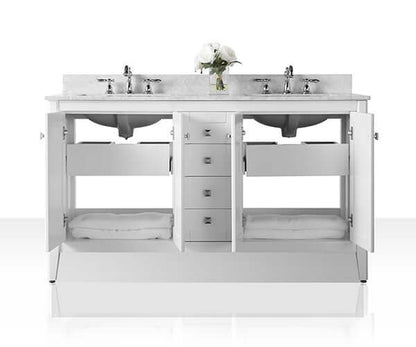 Shelton Bathroom Vanity with Sink and Carrara White Marble Top Cabinet Set