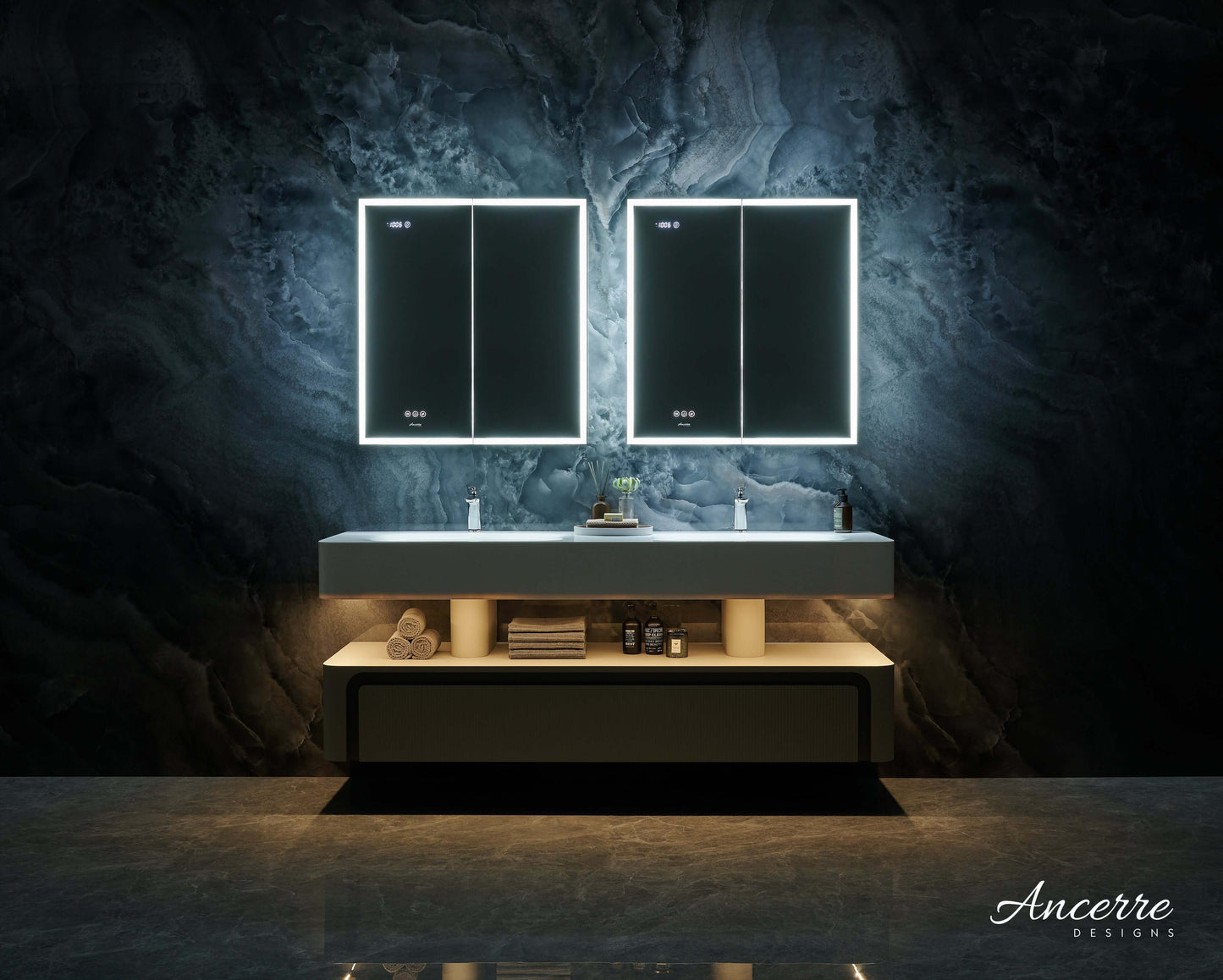 Pagani LED Mirror Cabinet with Defogger, Dimmer, Magnifier & USB outlet