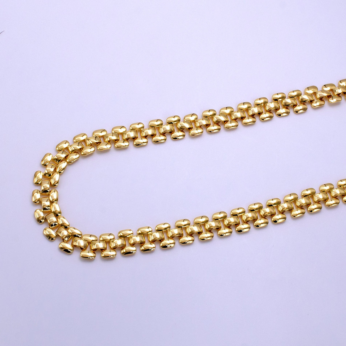 14K Gold Filled 9.5mm Minimalist Panther Chain 16 Inch Choker Necklace | WA-2414
