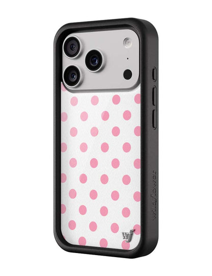 Polka Dot | White and Pink iPhone Case