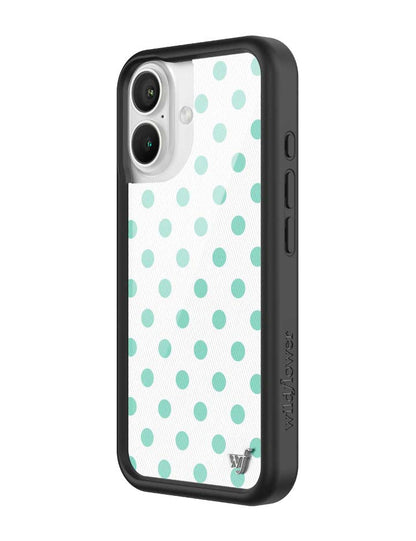 Polka Dot | White and Turquoise iPhone Case