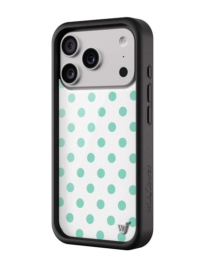 Polka Dot | White and Turquoise iPhone Case