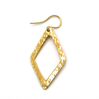 Hammered Diamond Brass Earrings | Wazi