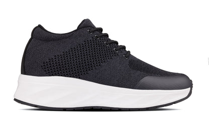 CALTO - X2692 - 2.8 Inches Taller (Charcoal/White Sole) - Lightweight Sporty Sneakers