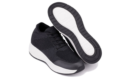 CALTO - X2692 - 2.8 Inches Taller (Charcoal/White Sole) - Lightweight Sporty Sneakers