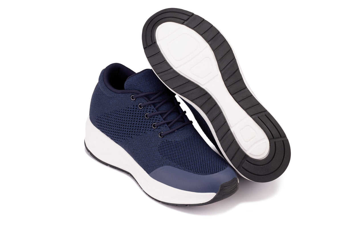 CALTO - X2693 - 2.8 Inches Taller (Navy/White Sole) - Lightweight Sporty Sneakers