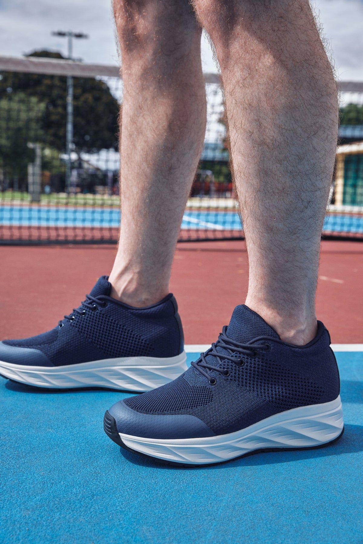 CALTO - X2693 - 2.8 Inches Taller (Navy/White Sole) - Lightweight Sporty Sneakers