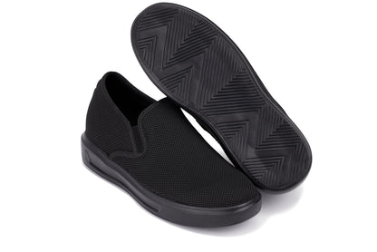 CALTO - X2780 - 2.8 Inches Taller (Black/Black Sole) - Lightweight Sneaker Loafers