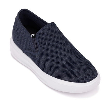 CALTO - X2781 - 2.8 Inches Taller (Navy/Grey Sole) - Lightweight Sneaker Loafers