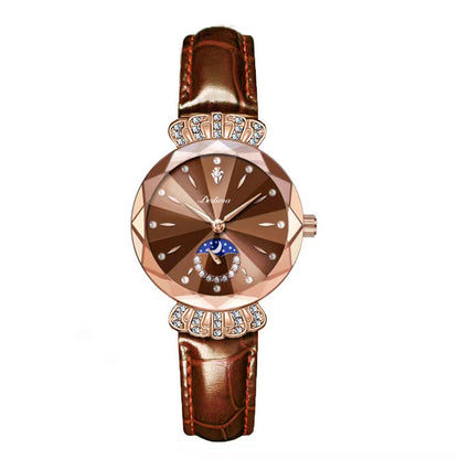 Womens Diamond-embellished Water-resistant Steel-band Casual Luxury Watch