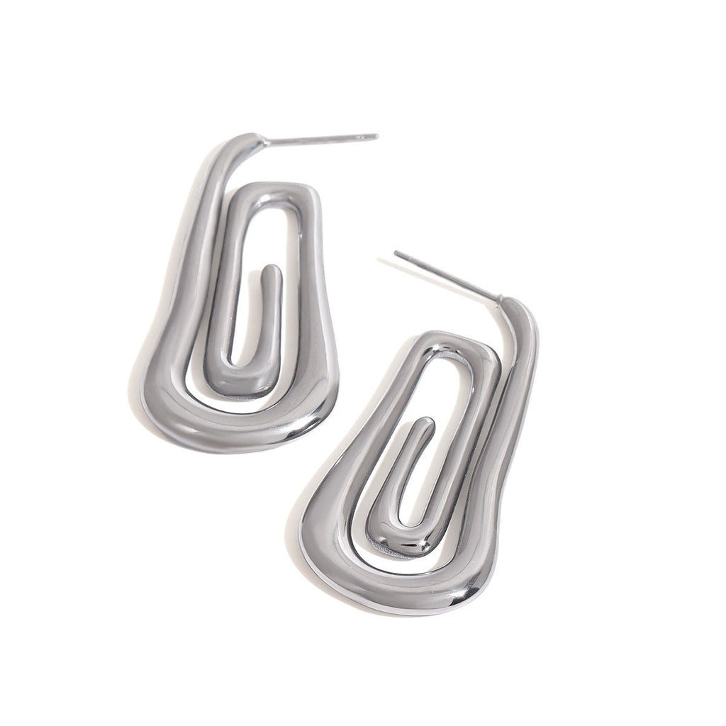 Threaded and hollow design, simple and elegant earrings