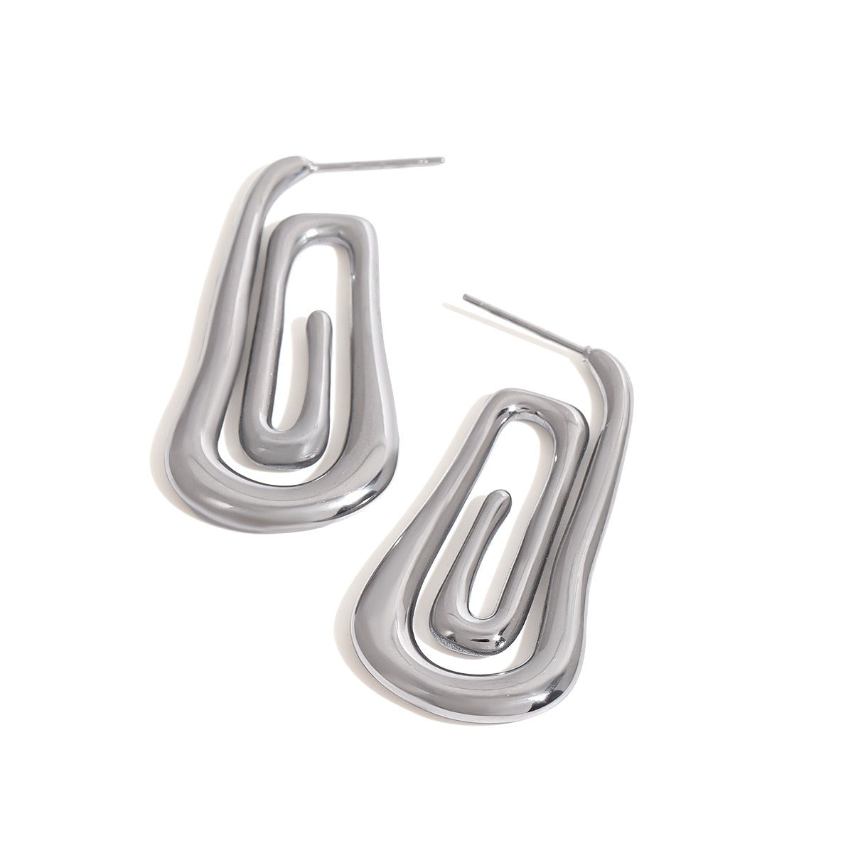 Threaded and hollow design, simple and elegant earrings
