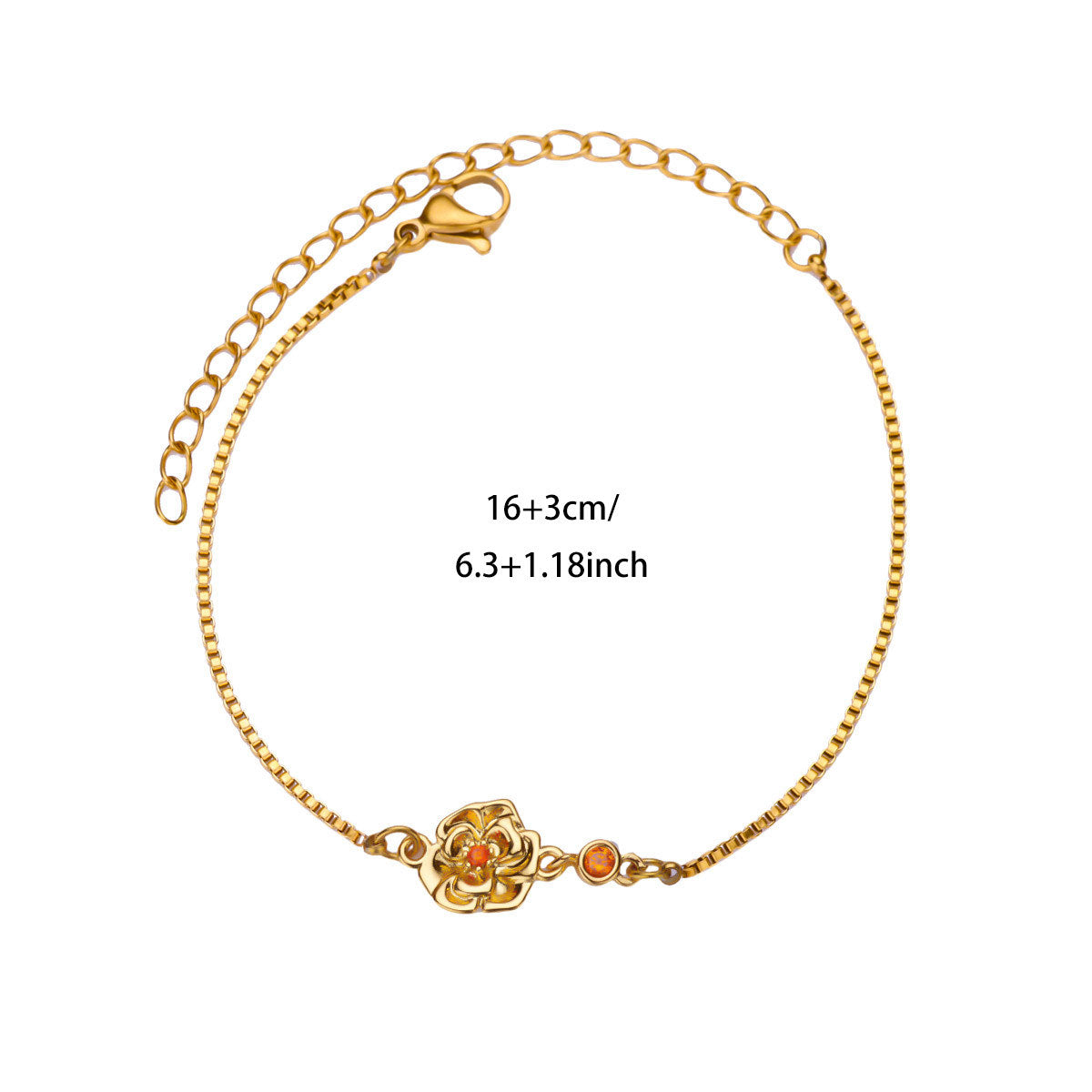 18 Gold December Birth Flower Bracelet