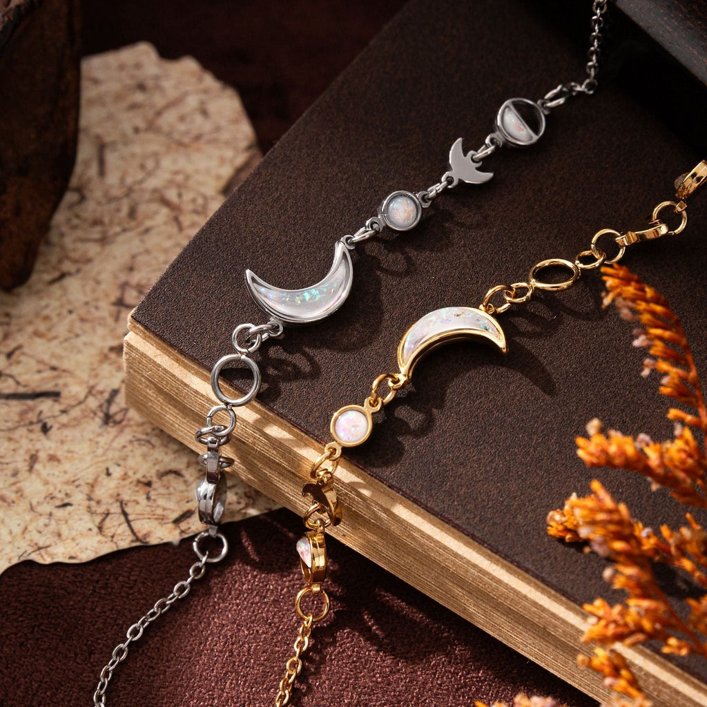 18k gold moon crescent gold-plated silver bracelet