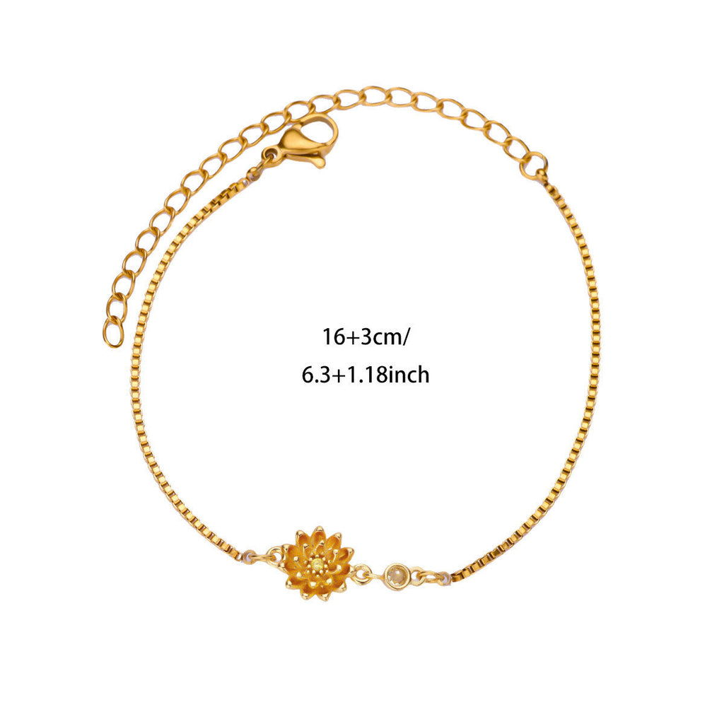 18 Gold December Birth Flower Bracelet