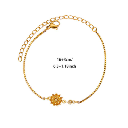 18 Gold December Birth Flower Bracelet
