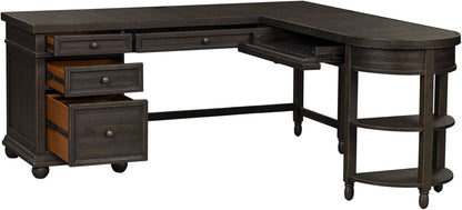 L Shaped Workstation With Integrated Charging Ports