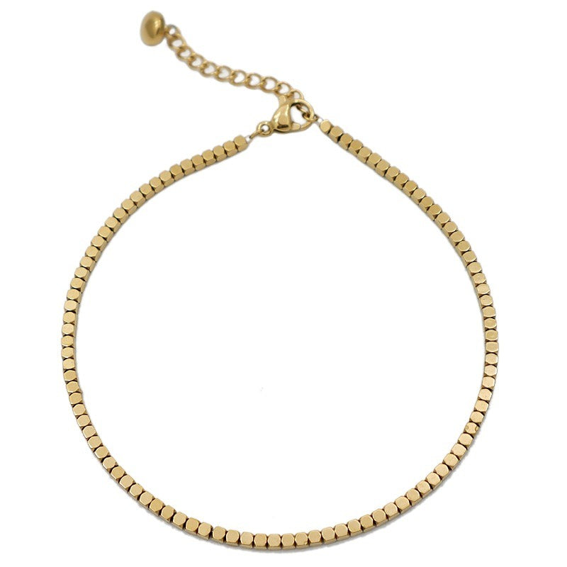 Light luxury 18K gold and silver anklet