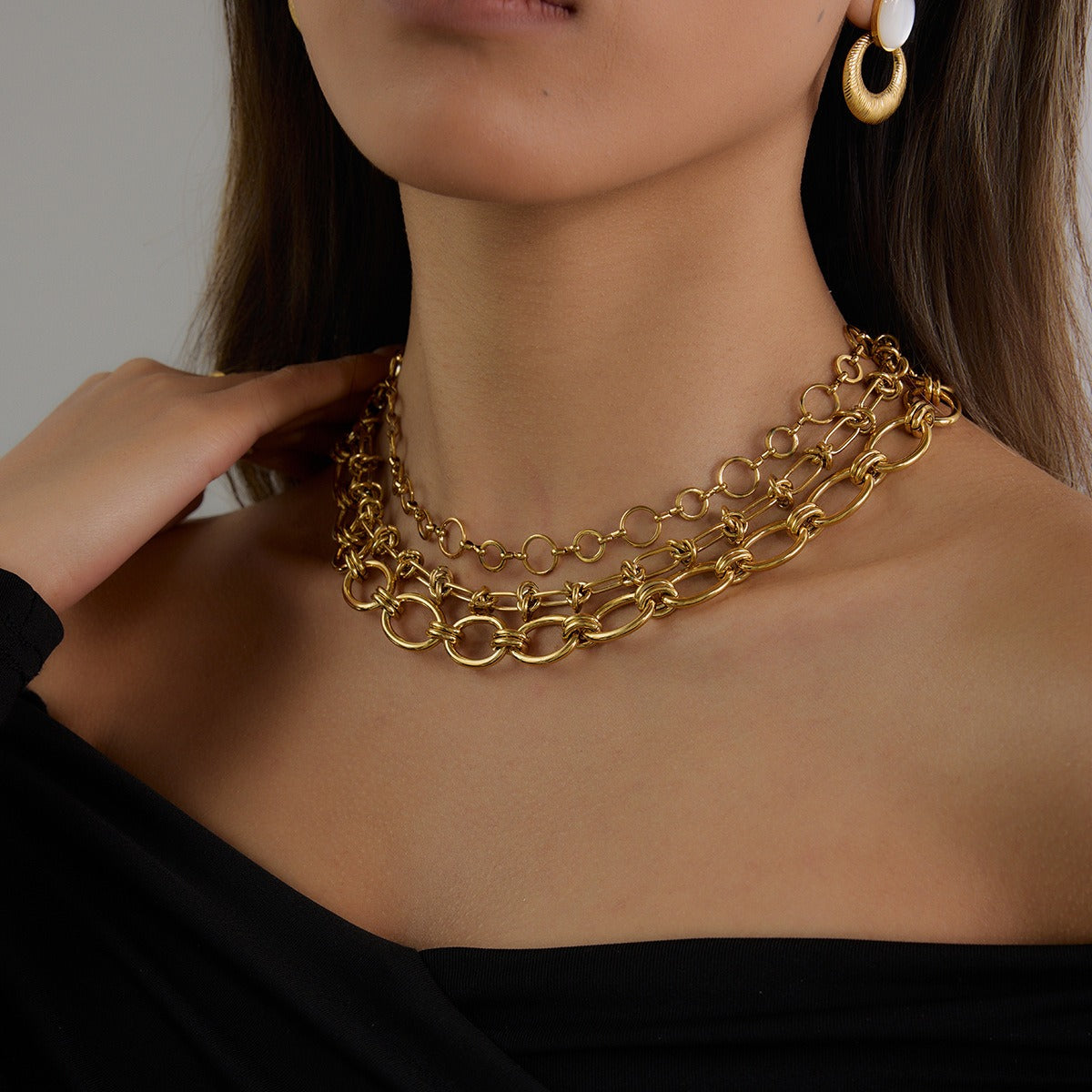 18K gold chain design simple and elegant necklace
