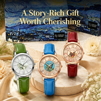 Van Gogh Women's Artistic Quartz Watch Leather Strap