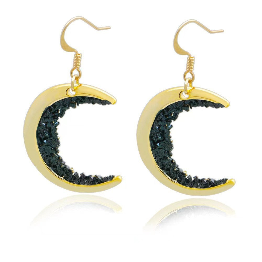 Light luxury moon rhinestone necklace