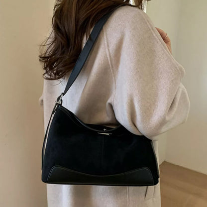 Suede Crossbody Bag with Adjustable Strap