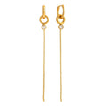18K gold lightweight luxury tassel earrings with cubic zirconia.
